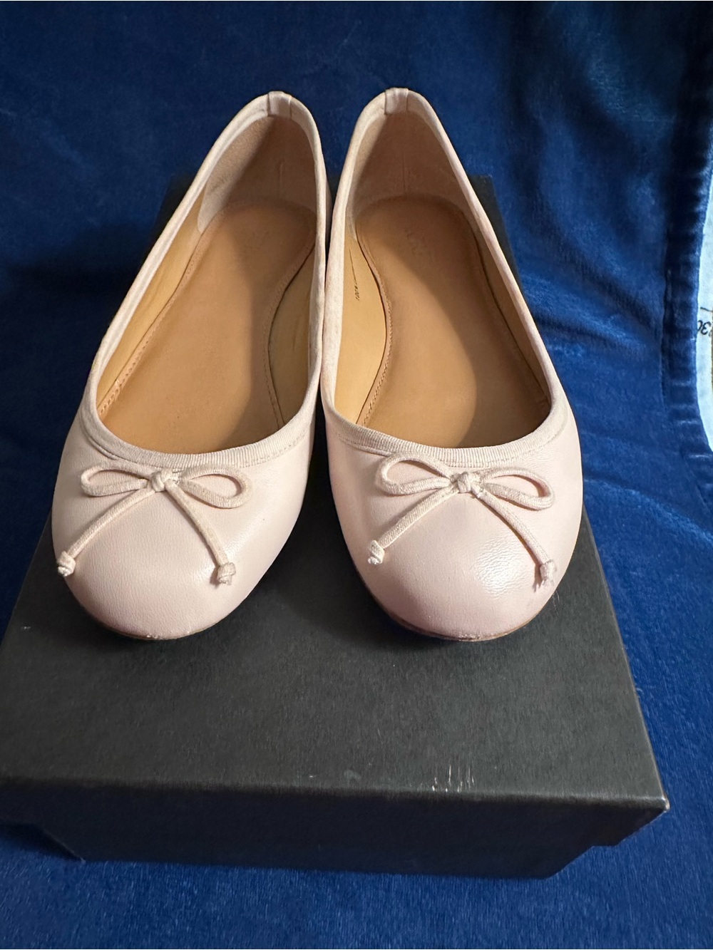 J. Crew Factory Light Pink Bow Ballet Flats